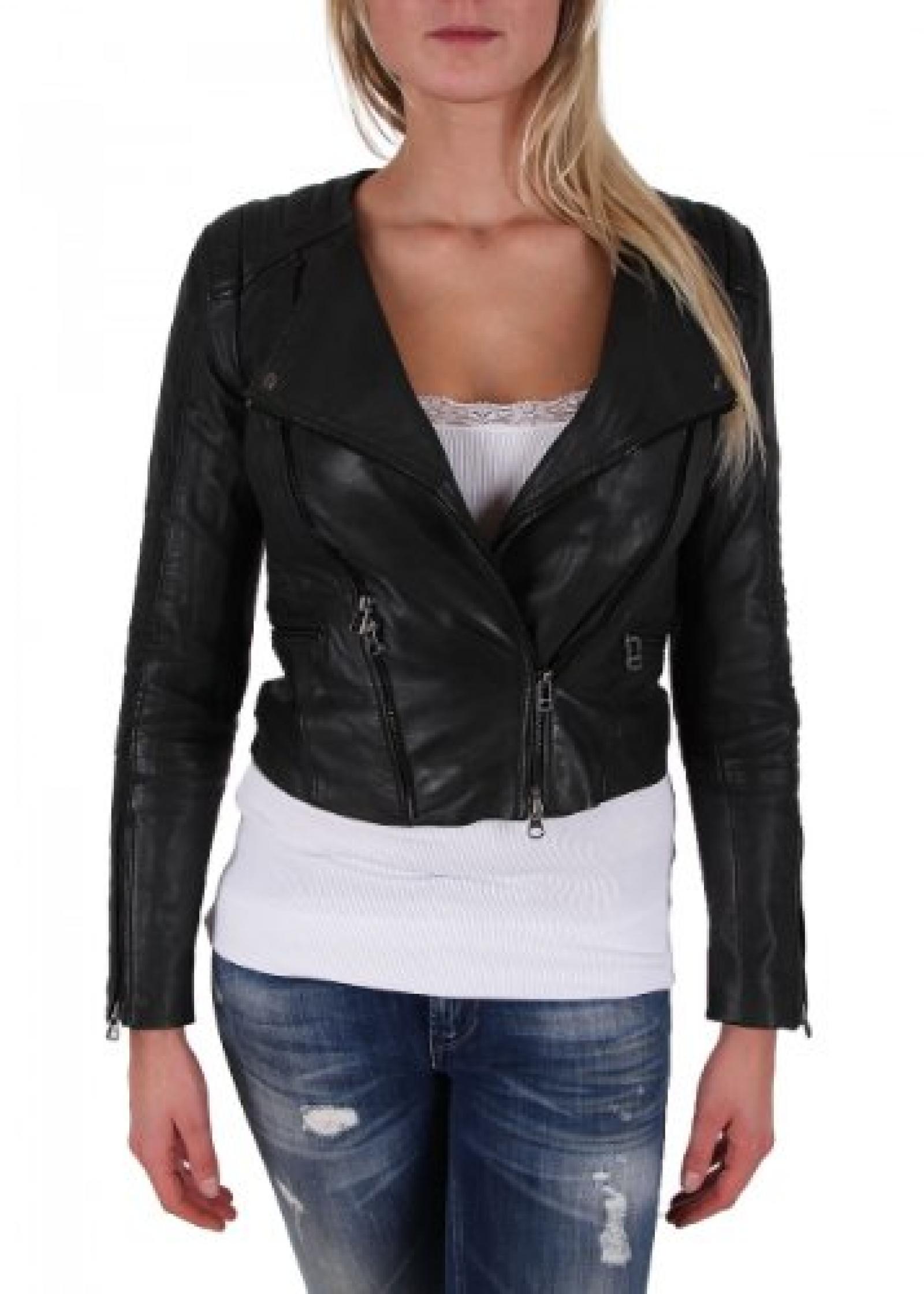 Goosecraft Damen Lederjacke "BIKER439" grey Goosecraft Damen Lederjacke "BIKER439" grey